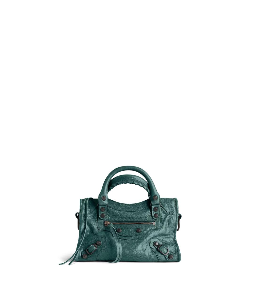 BALENCIAGA Зеленая кожаная сумка тоут, фото 1