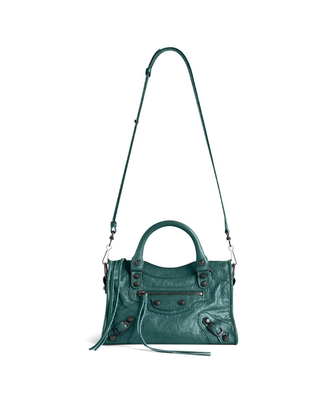 BALENCIAGA Зеленая кожаная сумка тоут, фото 4