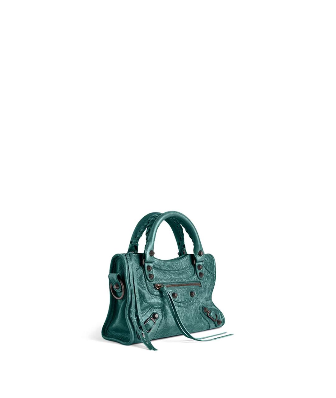 BALENCIAGA Зеленая кожаная сумка тоут, фото 3