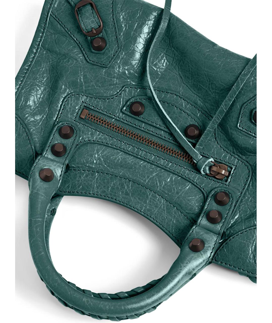 BALENCIAGA Зеленая кожаная сумка тоут, фото 6