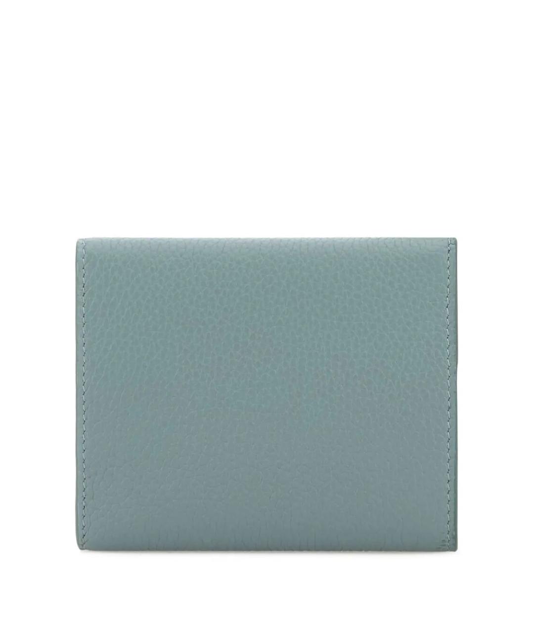MIU MIU Голубой кожаный кошелек, фото 3