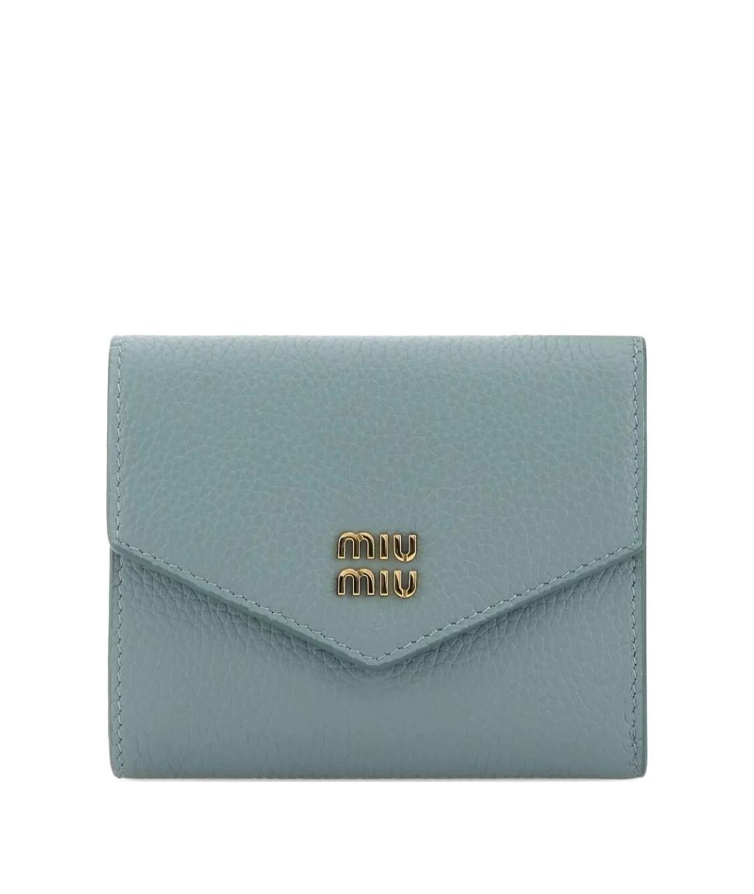 MIU MIU Голубой кожаный кошелек, фото 1