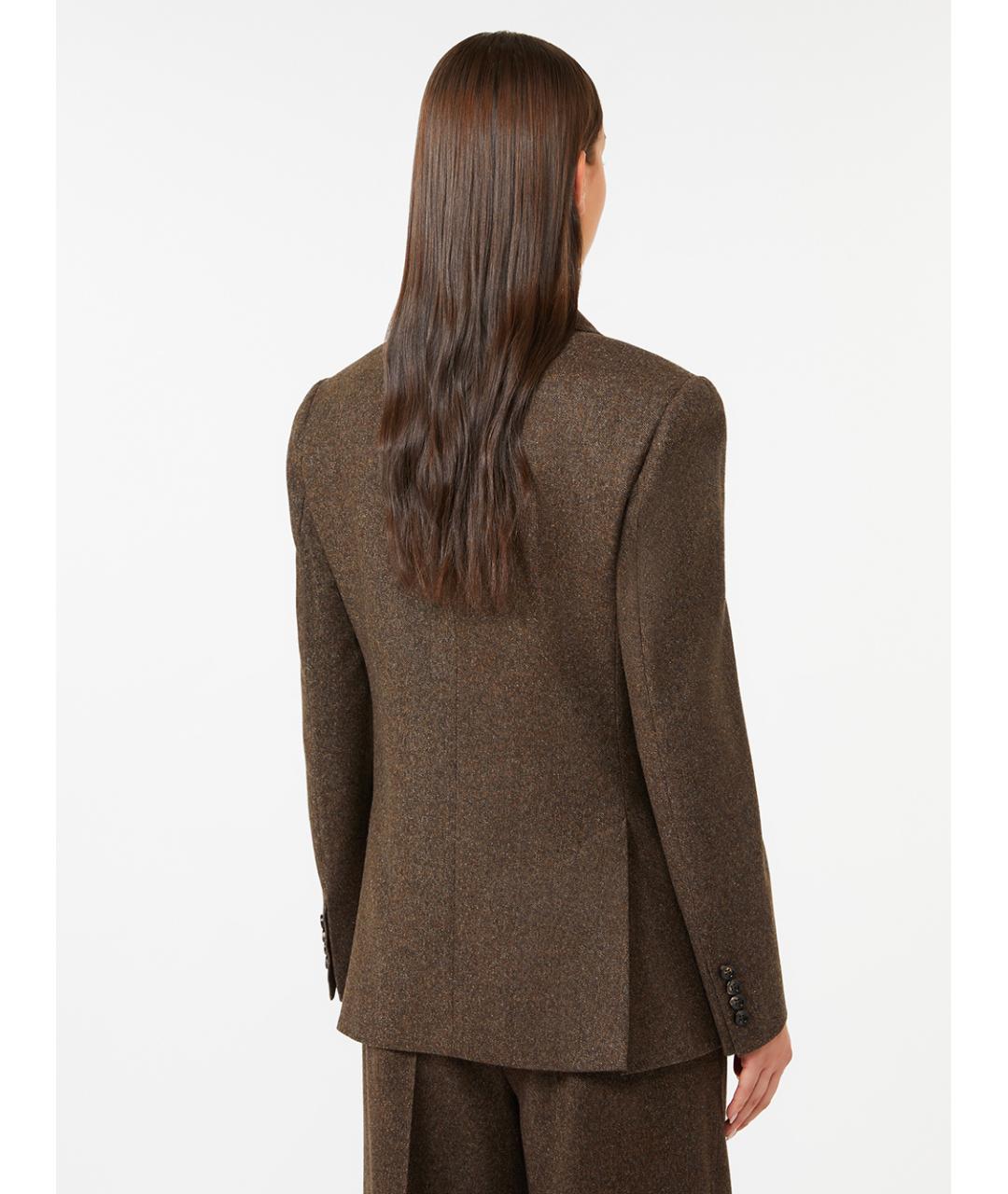 MAX MARA Коричневый шерстяной жакет/пиджак, фото 3