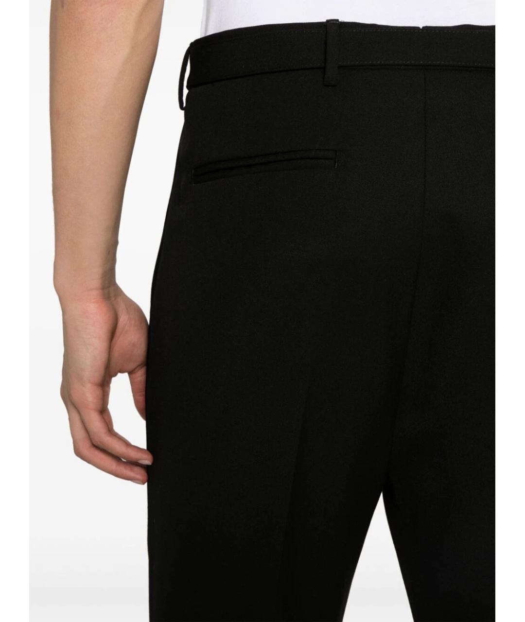 PRADA Черные шерстяные повседневные брюки, фото 5