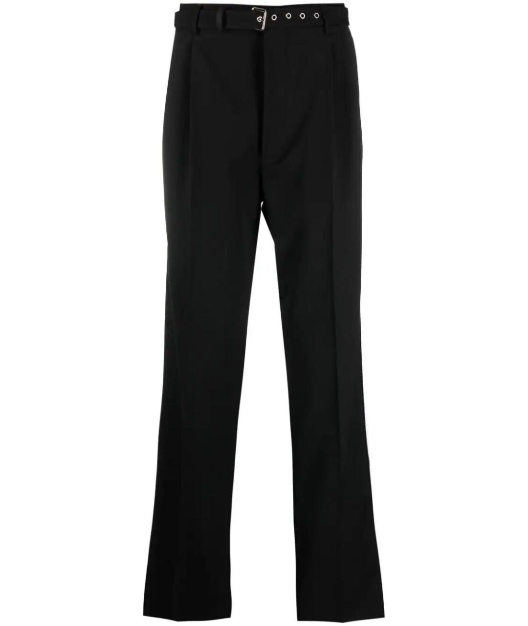 PRADA Черные шерстяные повседневные брюки, фото 1