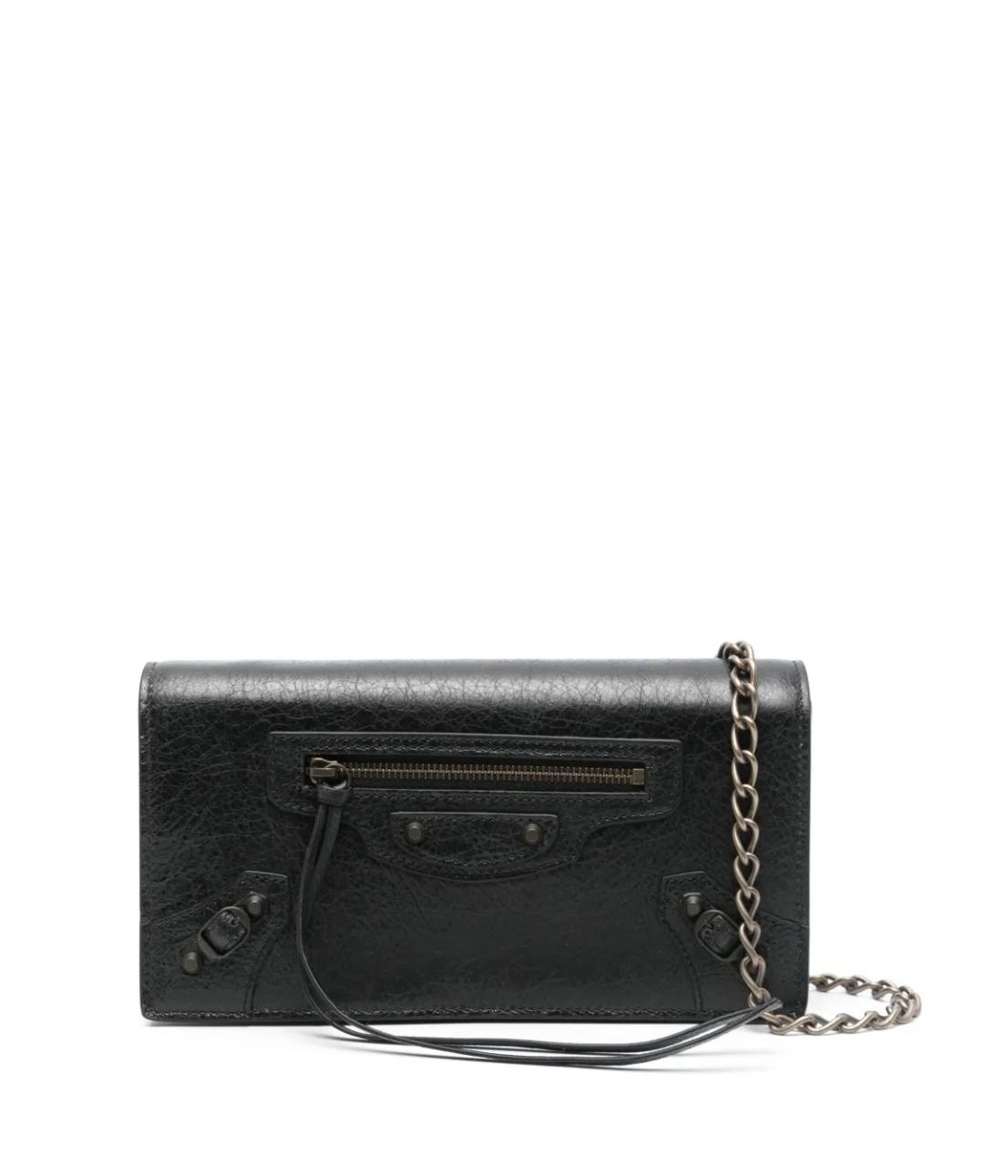 BALENCIAGA Черная кожаная сумка через плечо, фото 2