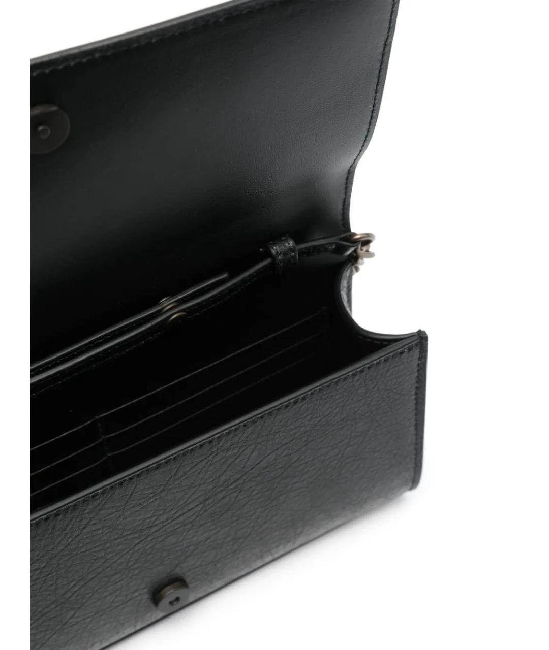 BALENCIAGA Черная кожаная сумка через плечо, фото 3