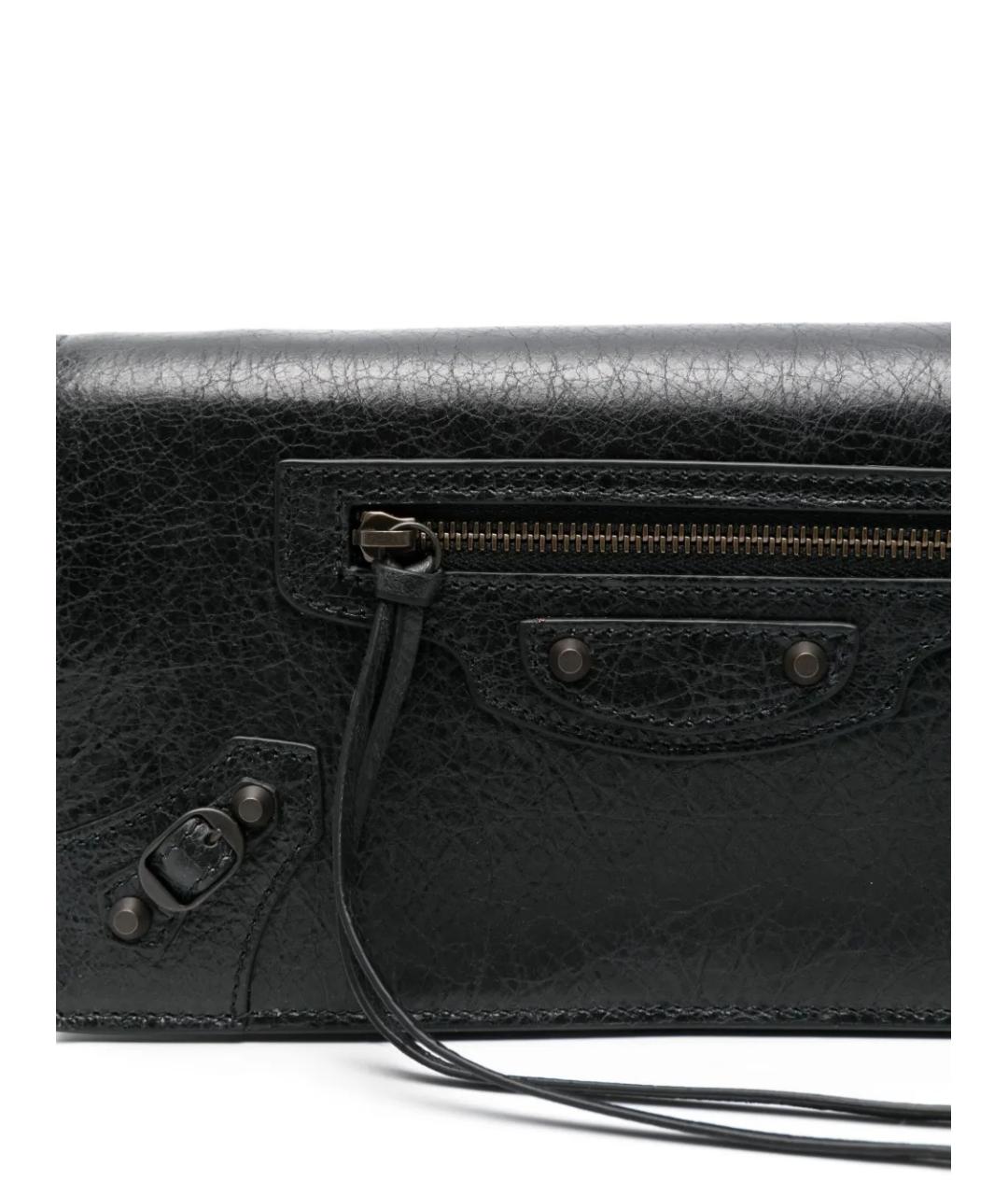 BALENCIAGA Черная кожаная сумка через плечо, фото 4
