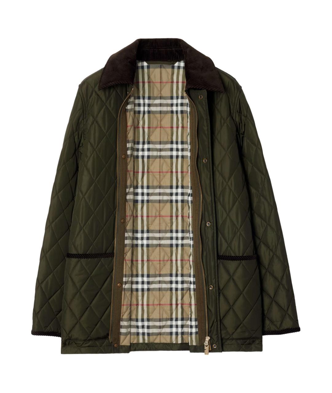 BURBERRY Зеленая полиамидовая куртка, фото 4