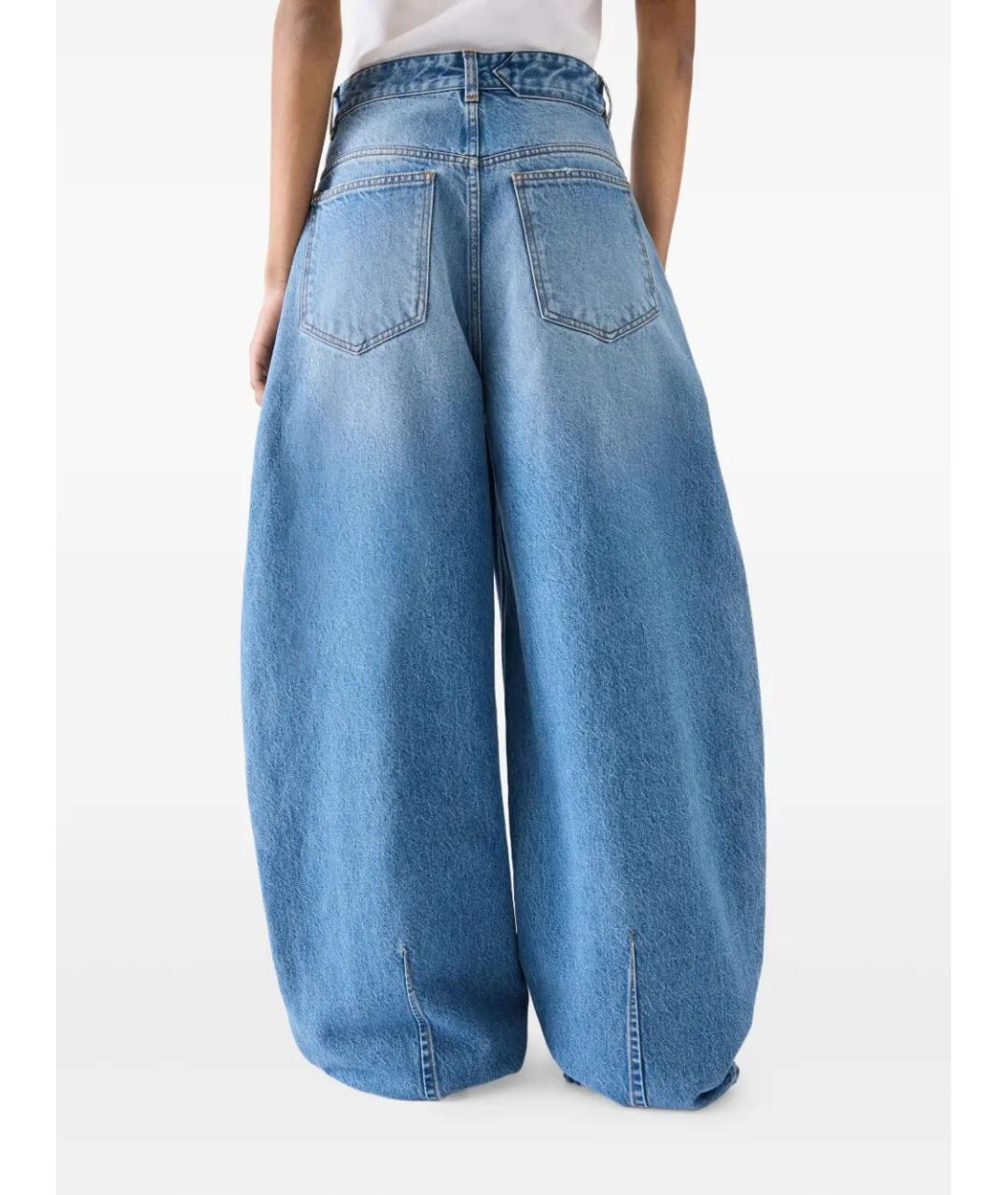 JACQUEMUS Голубые хлопковые прямые джинсы, фото 5