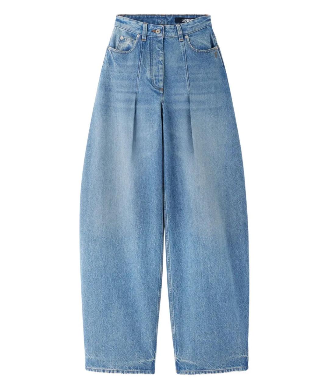JACQUEMUS Голубые хлопковые прямые джинсы, фото 1