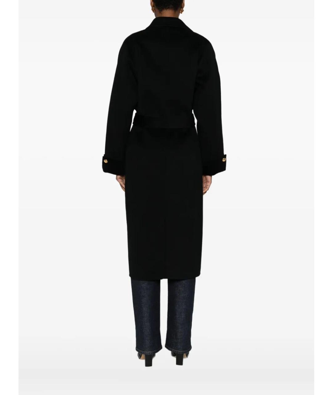ELISABETTA FRANCHI Черное шерстяное пальто, фото 3