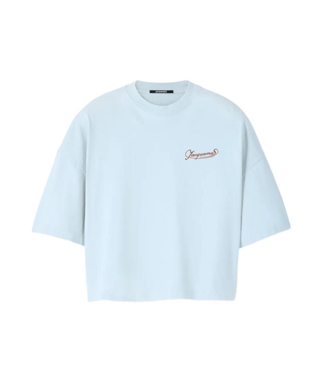 JACQUEMUS Голубая хлопковая футболка, фото 1