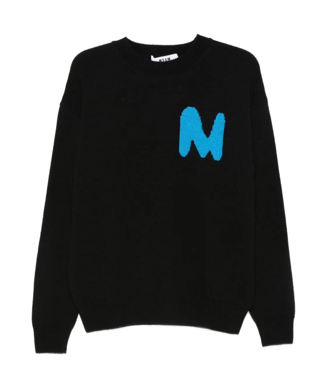 MSGM Черный шерстяной джемпер / свитер, фото 1
