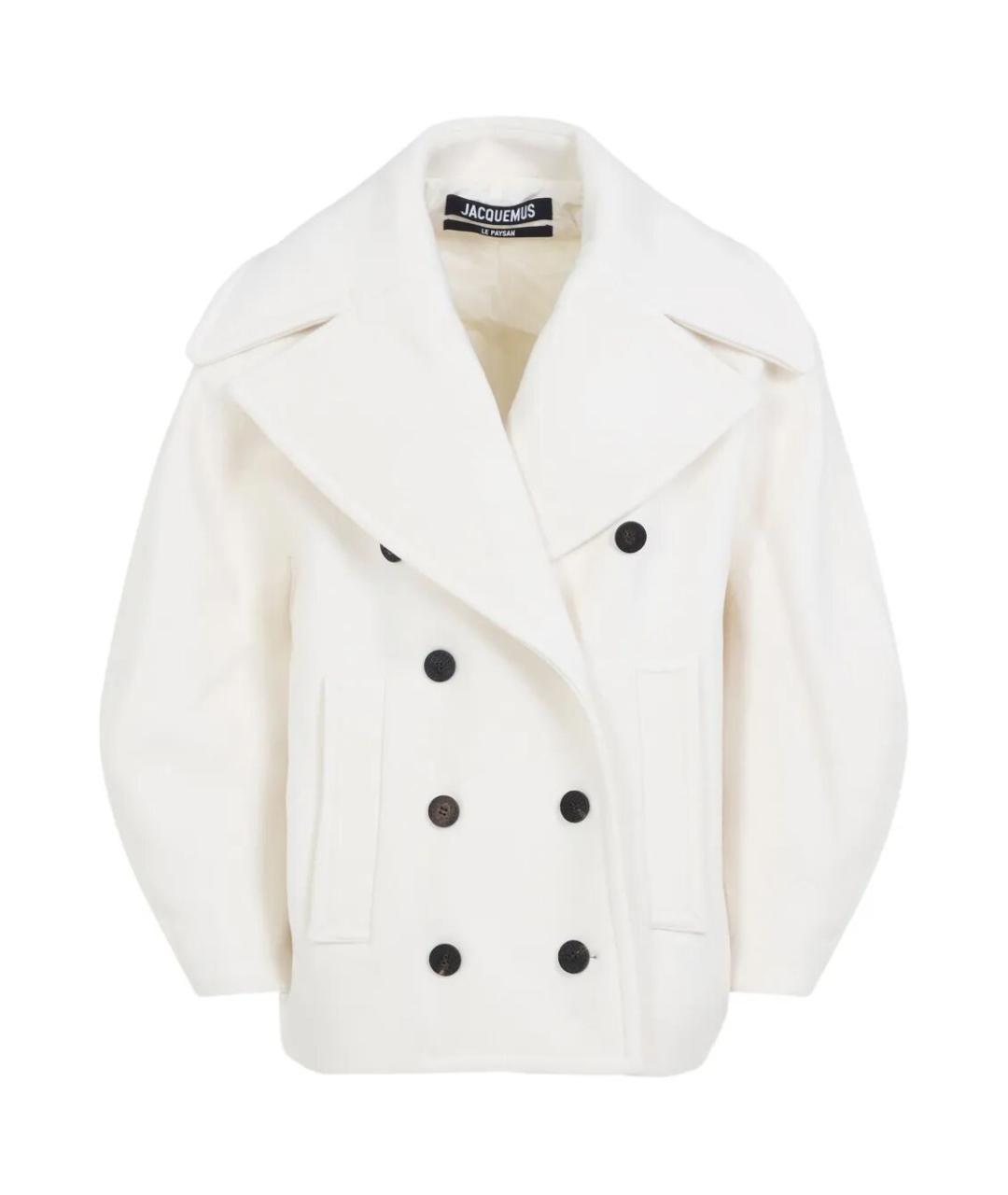 JACQUEMUS Белое шерстяное пальто, фото 1