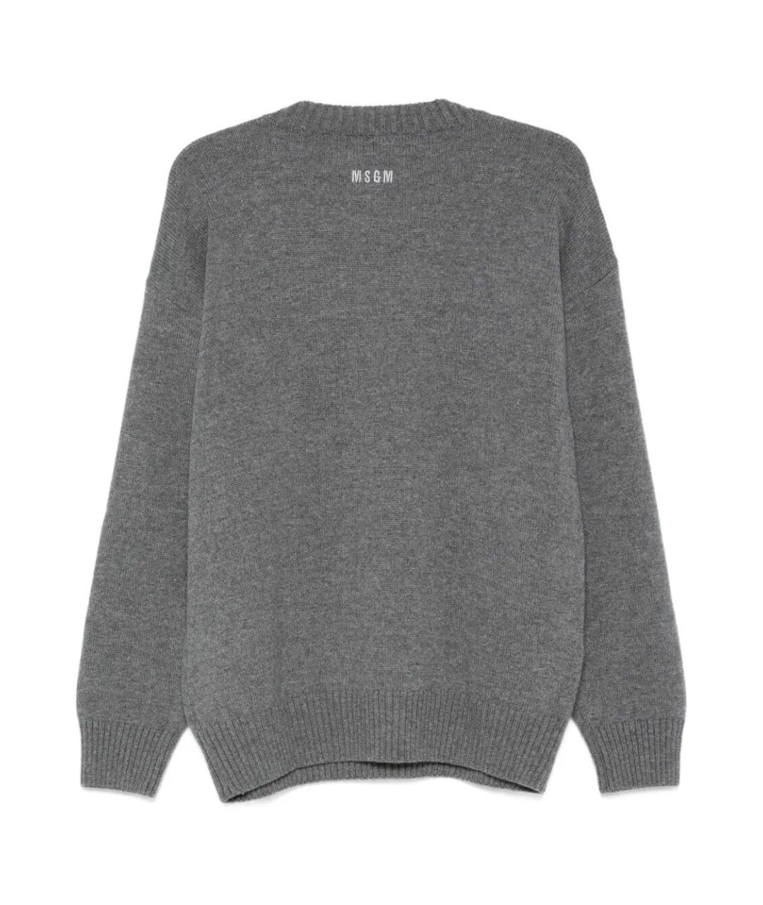 MSGM Серый шерстяной джемпер / свитер, фото 2