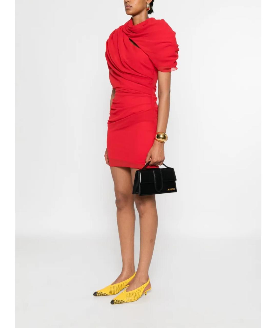 JACQUEMUS Черная кожаная сумка через плечо, фото 5