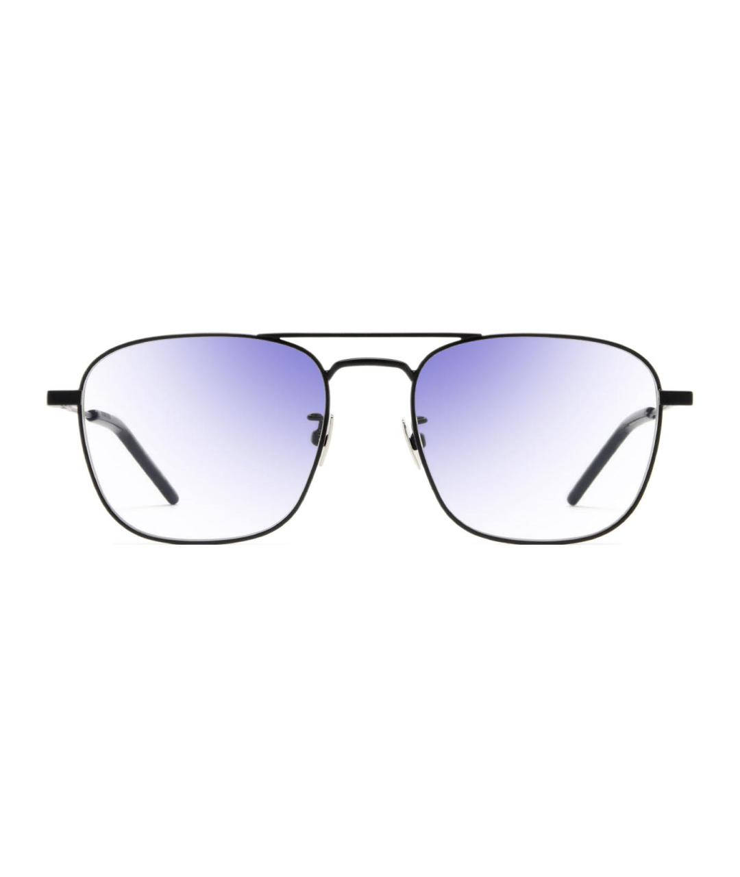 SAINT LAURENT Черные металлические солнцезащитные очки, фото 1