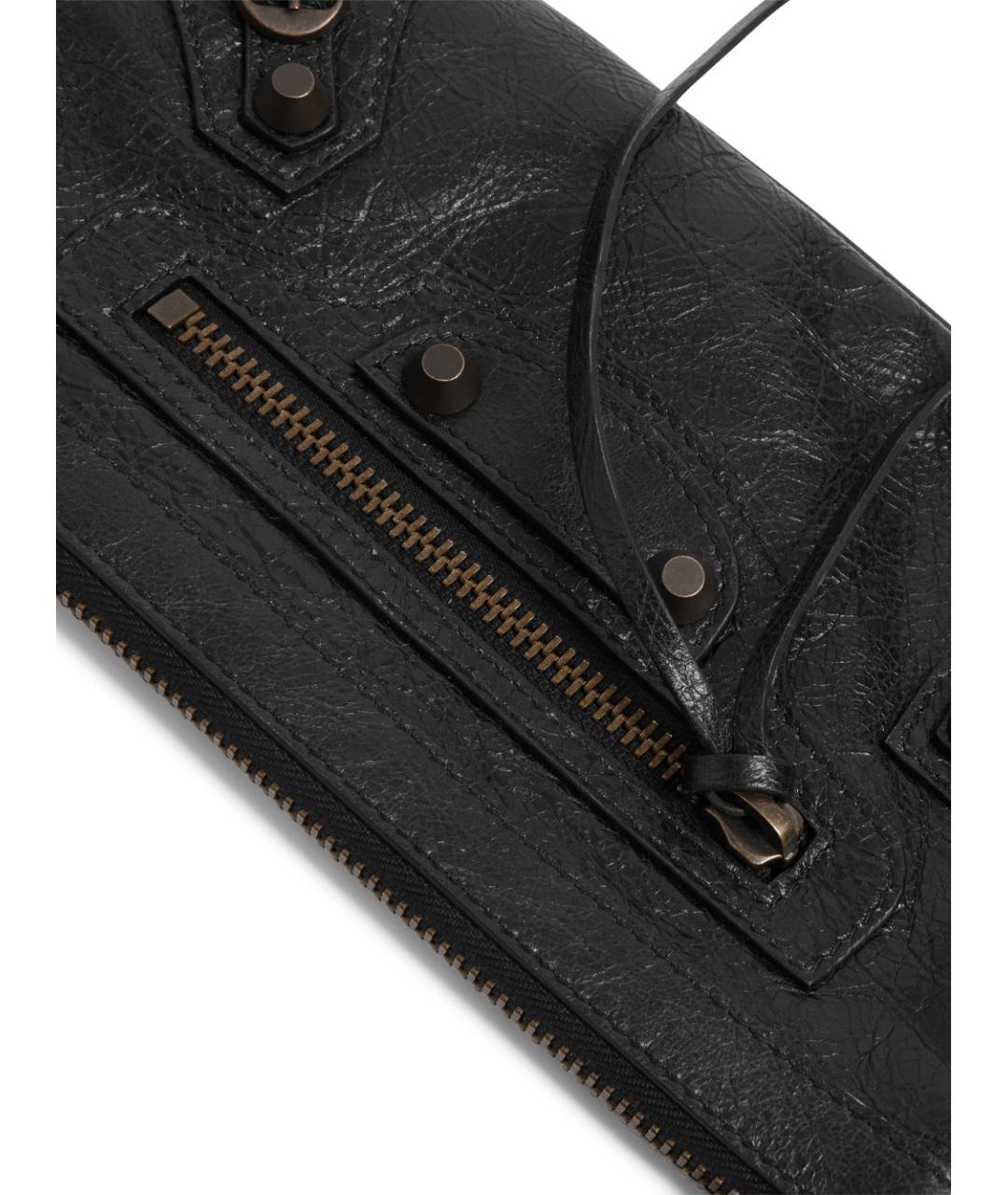 BALENCIAGA Черная кожаная сумка через плечо, фото 7