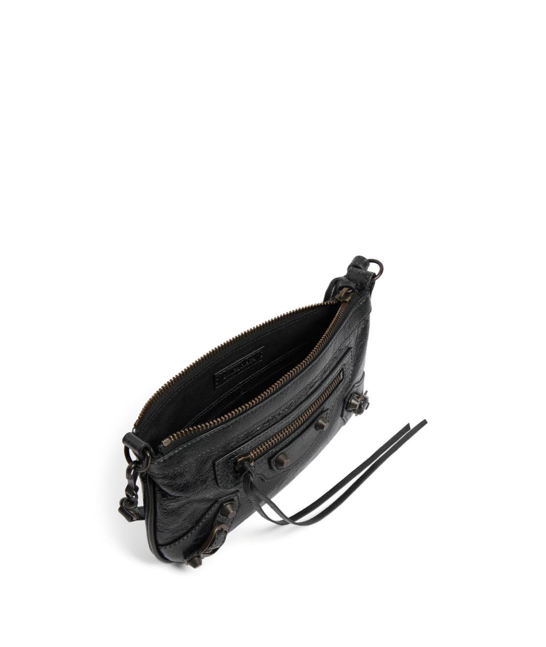 BALENCIAGA Черная кожаная сумка через плечо, фото 6