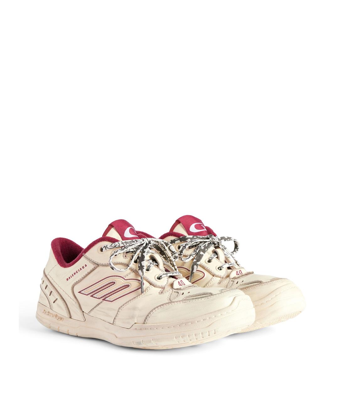 BALENCIAGA Белые кожаные кроссовки, фото 2