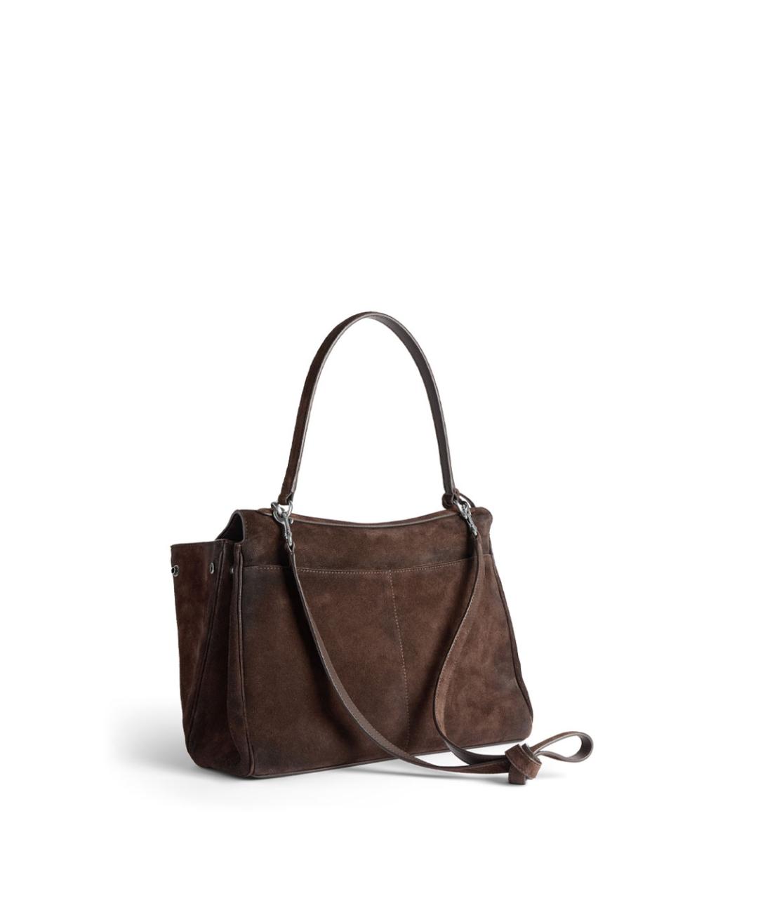 BALENCIAGA Коричневая замшевая сумка тоут, фото 4