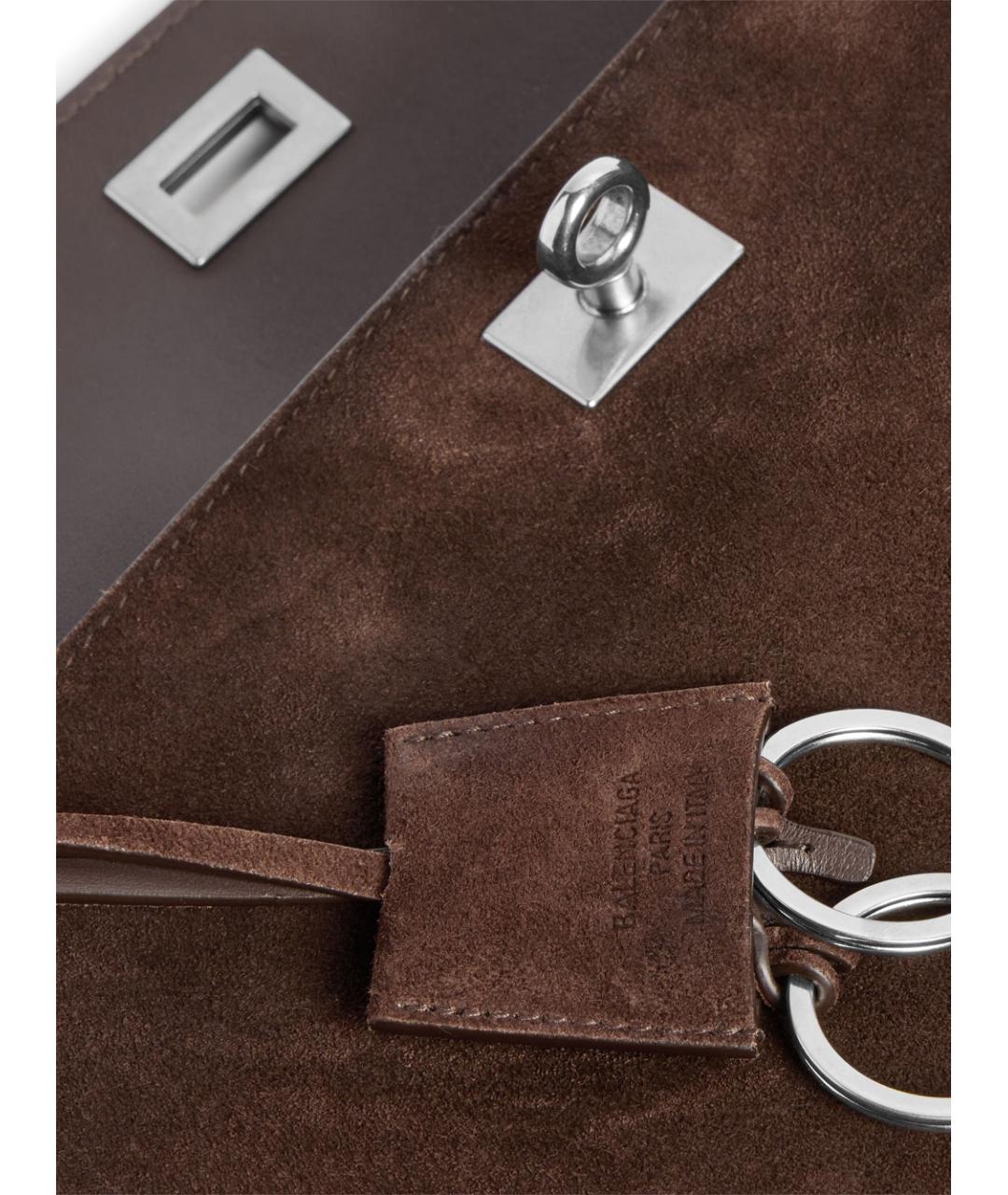 BALENCIAGA Коричневая замшевая сумка тоут, фото 7