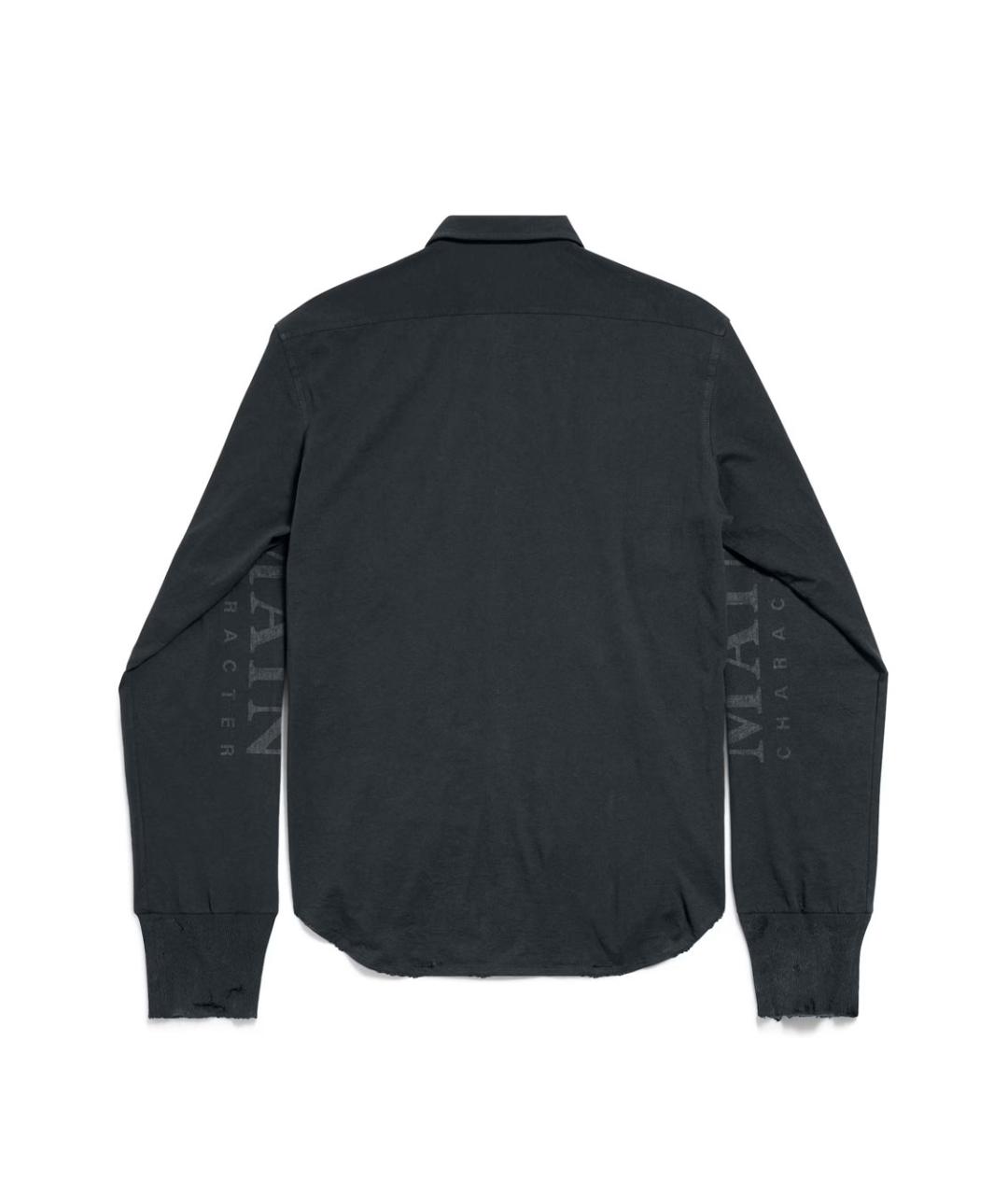 BALENCIAGA Черная хлопковая кэжуал рубашка, фото 2