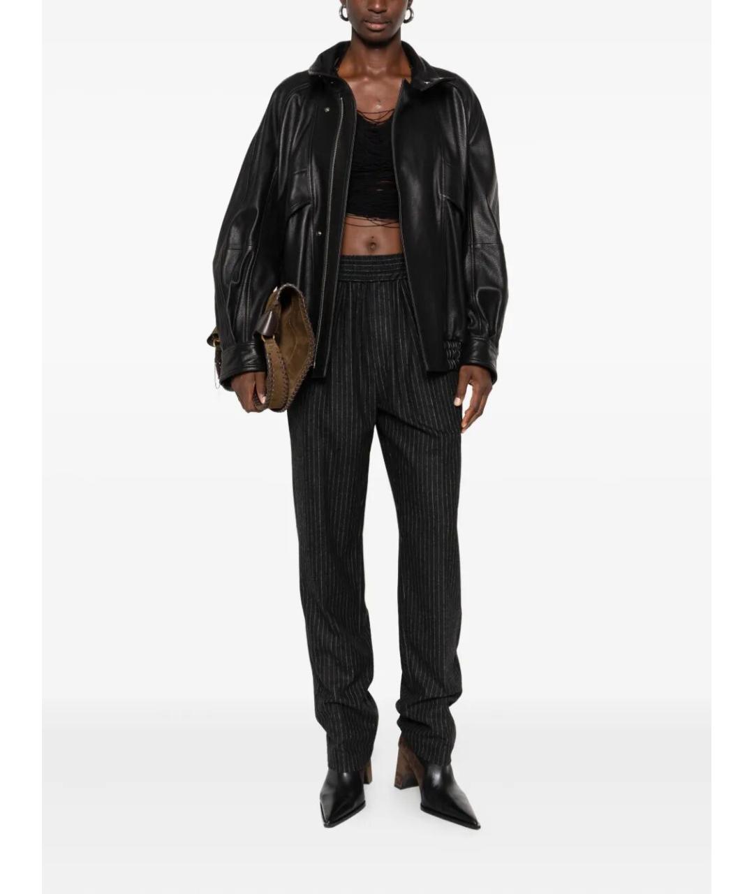 ISABEL MARANT Черные шерстяные прямые брюки, фото 2