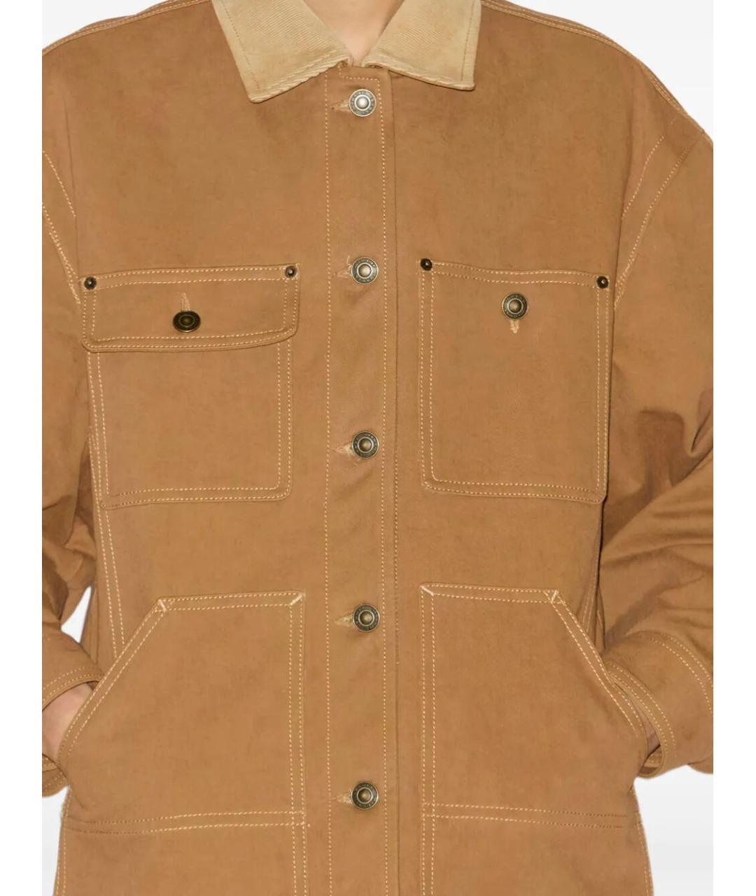 ISABEL MARANT Бежевая хлопковая куртка, фото 4