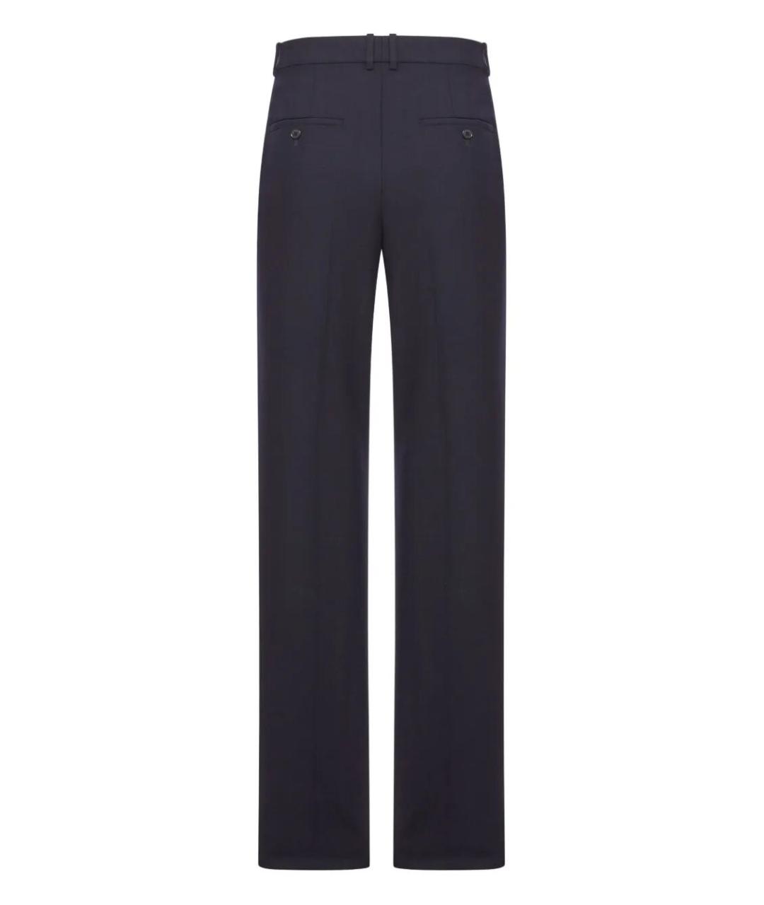 SAINT LAURENT Темно-синие шерстяные повседневные брюки, фото 2