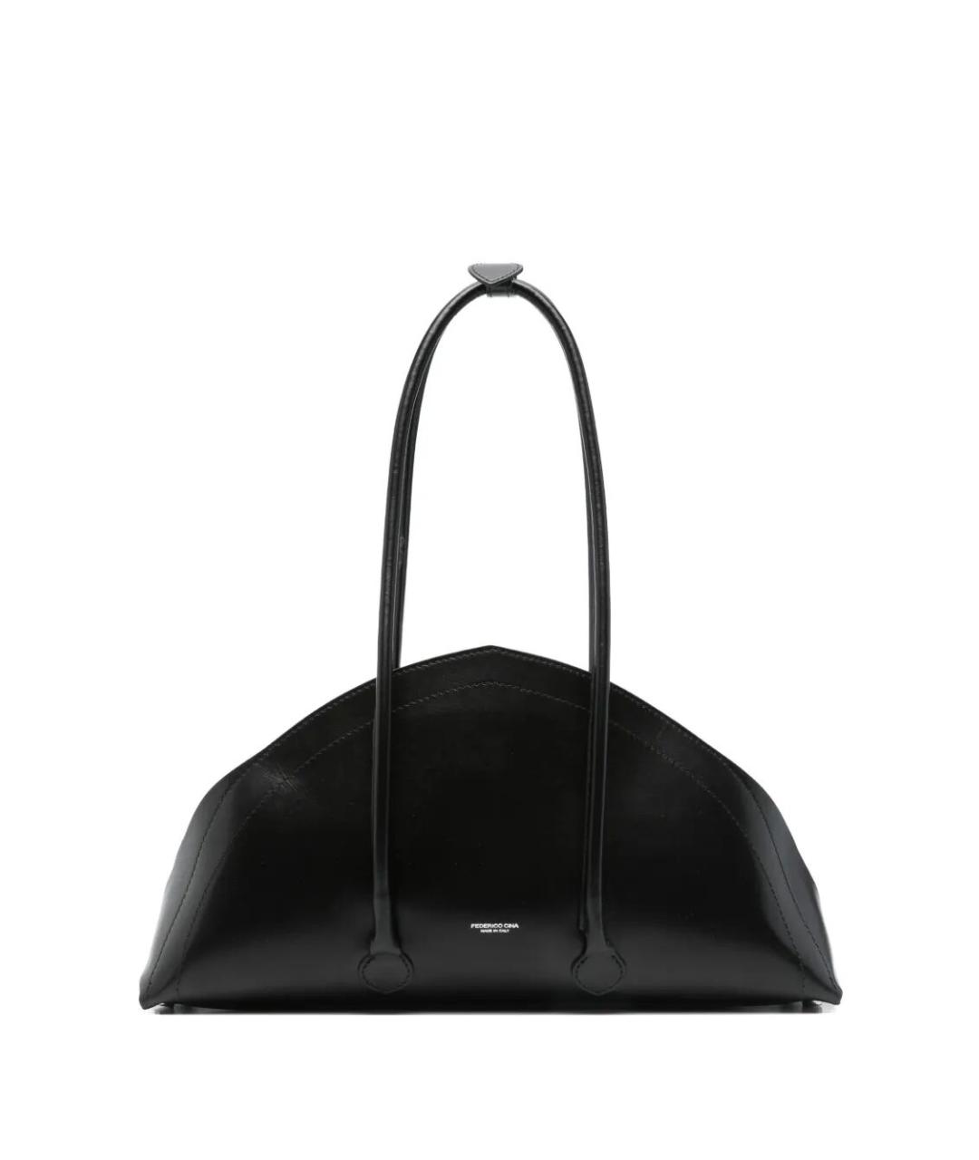 FEDERICO CINA Черная кожаная сумка через плечо, фото 1