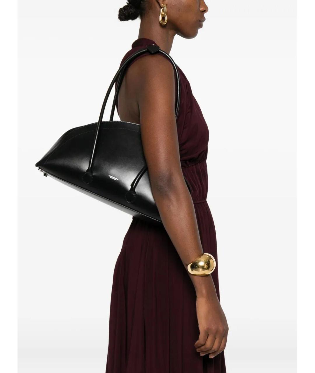 FEDERICO CINA Черная кожаная сумка через плечо, фото 2