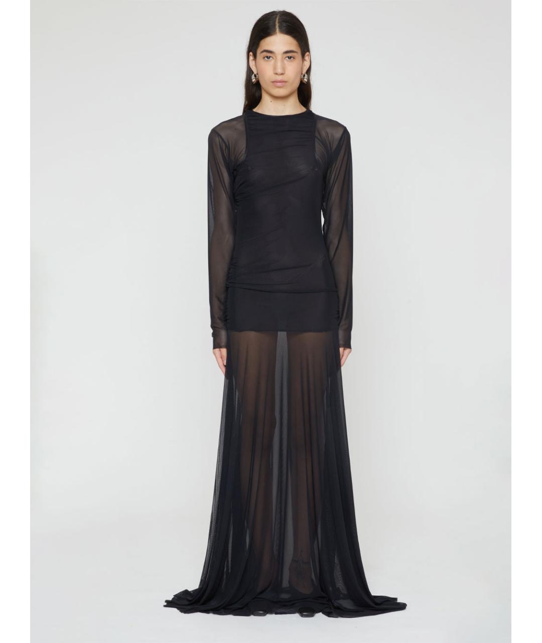 FEDERICO CINA Черное полиэстеровое вечернее платье, фото 2