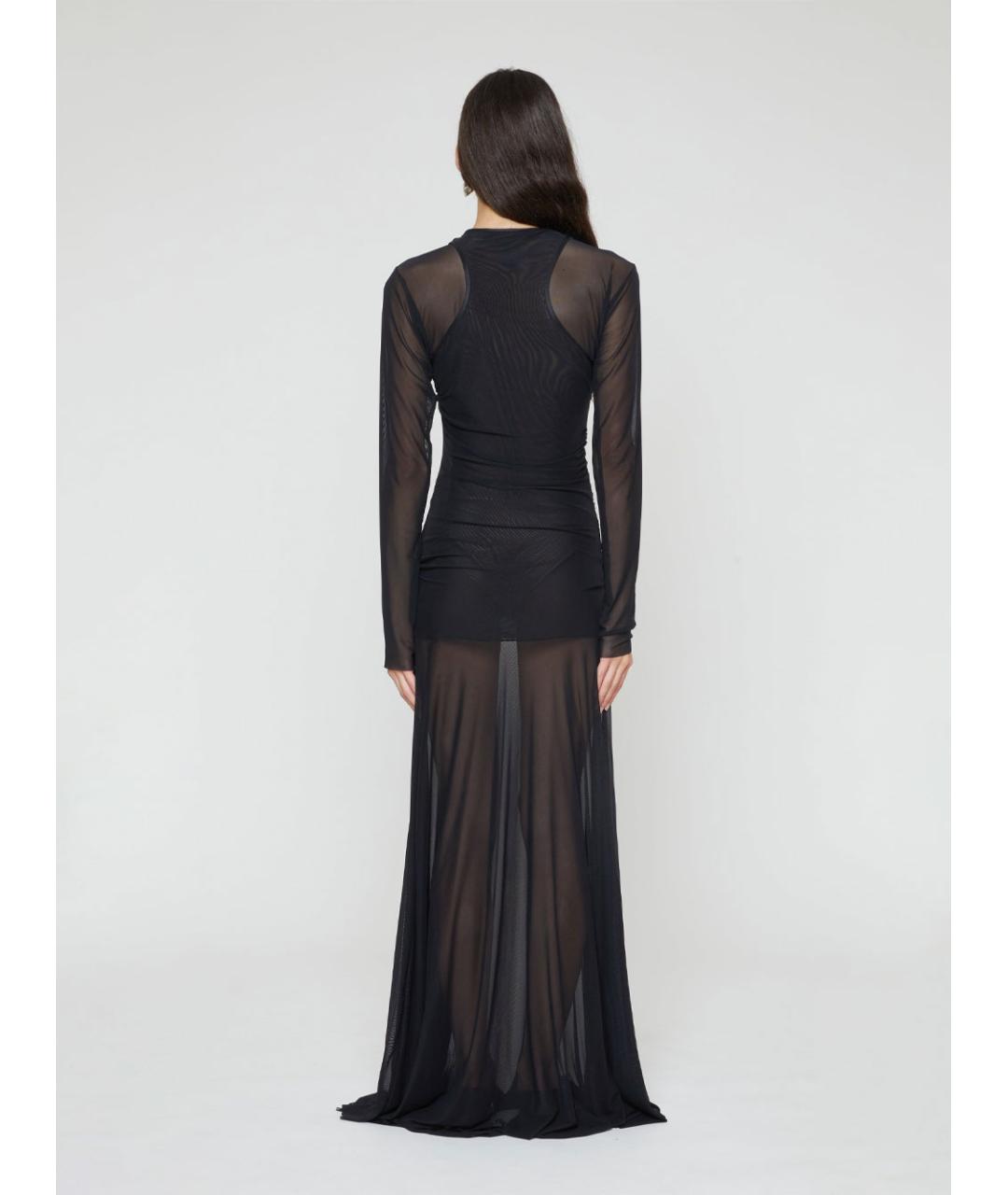 FEDERICO CINA Черное полиэстеровое вечернее платье, фото 3