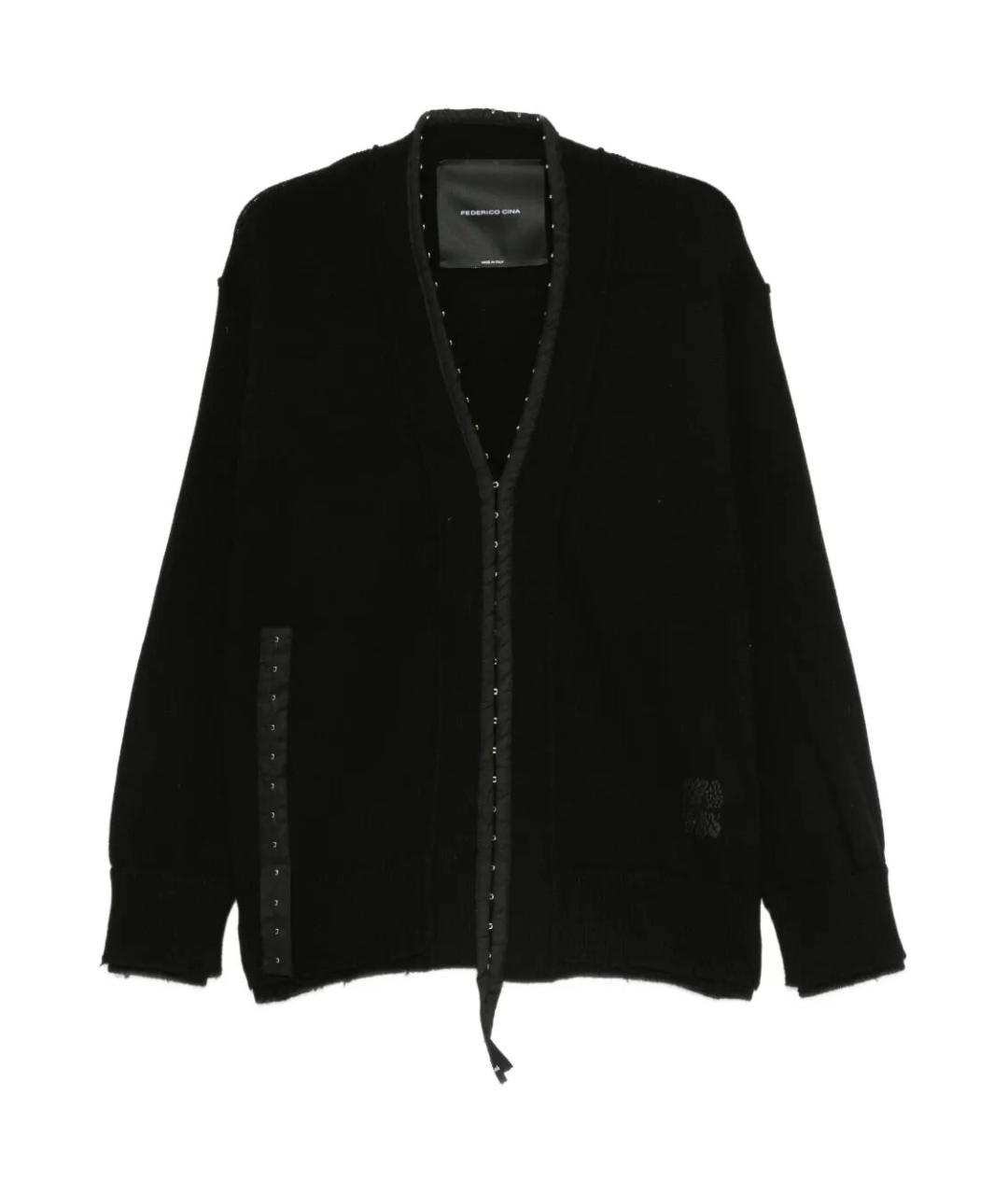 FEDERICO CINA Черный полиэстеровый кардиган, фото 1