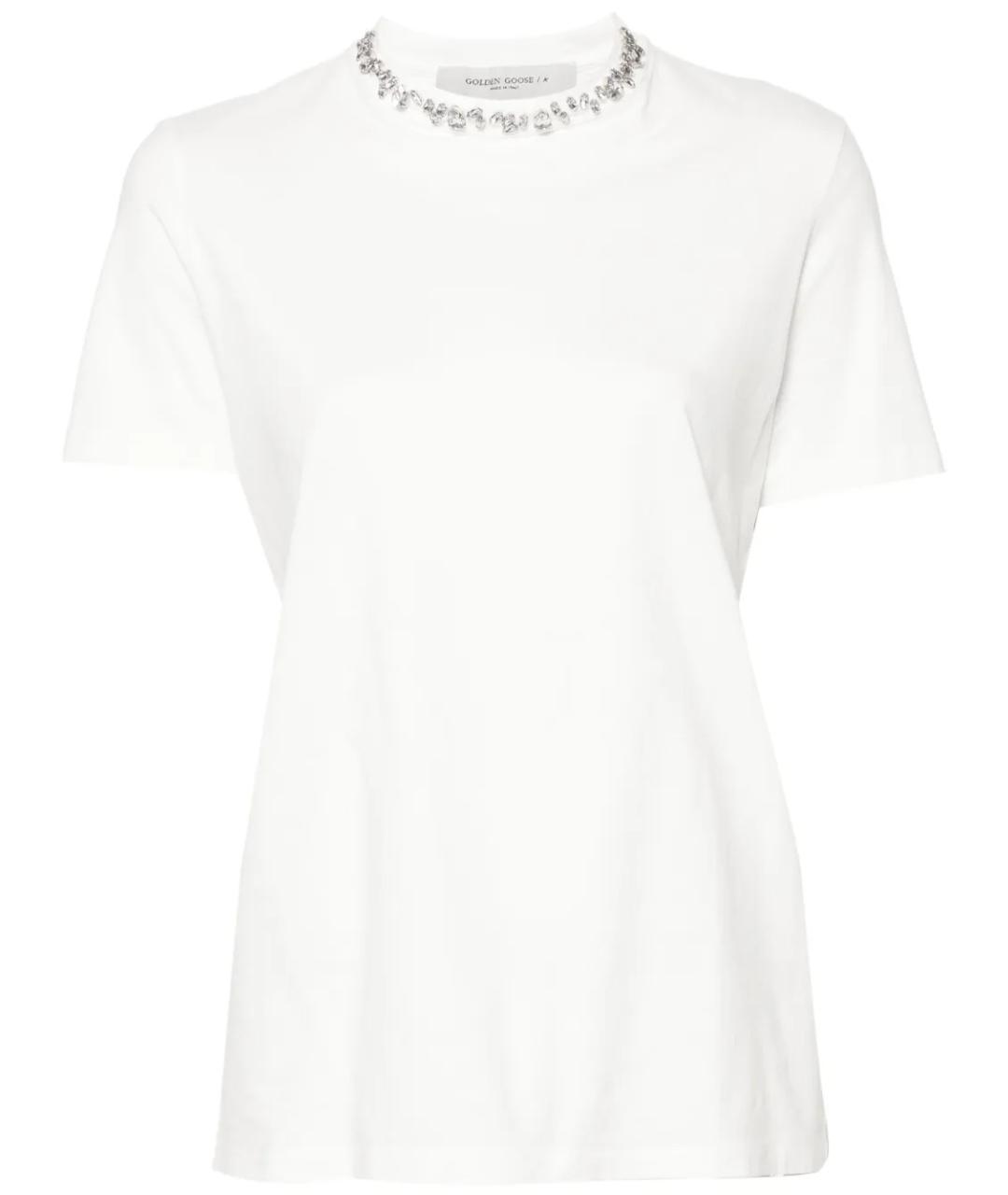 GOLDEN GOOSE DELUXE BRAND Белая хлопковая футболка, фото 1