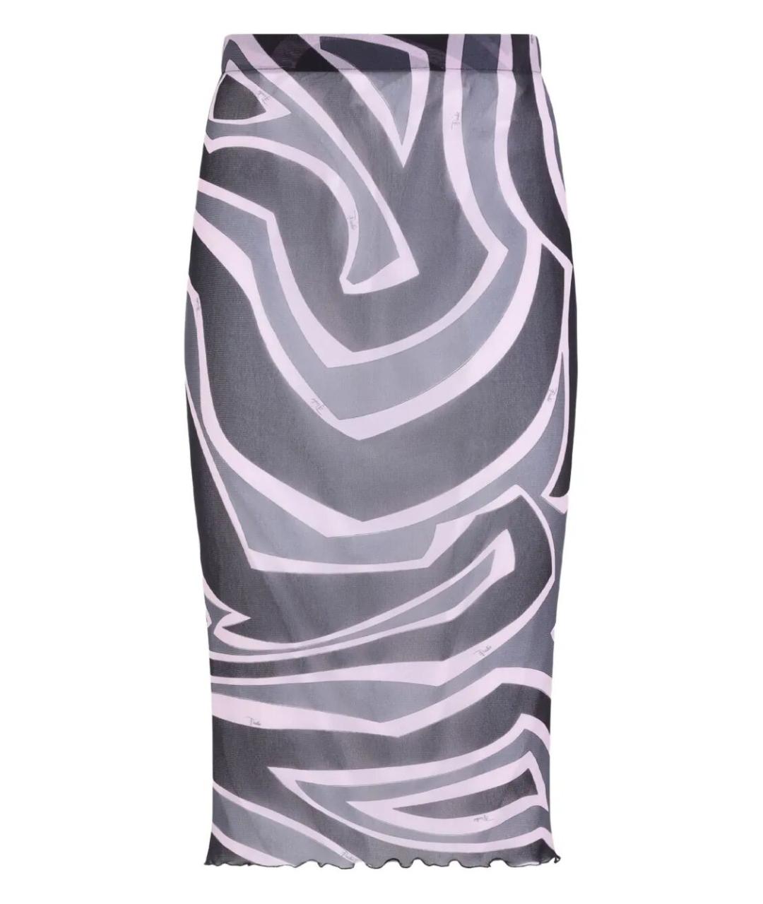 PUCCI Антрацитовая полиамидовая юбка миди, фото 1