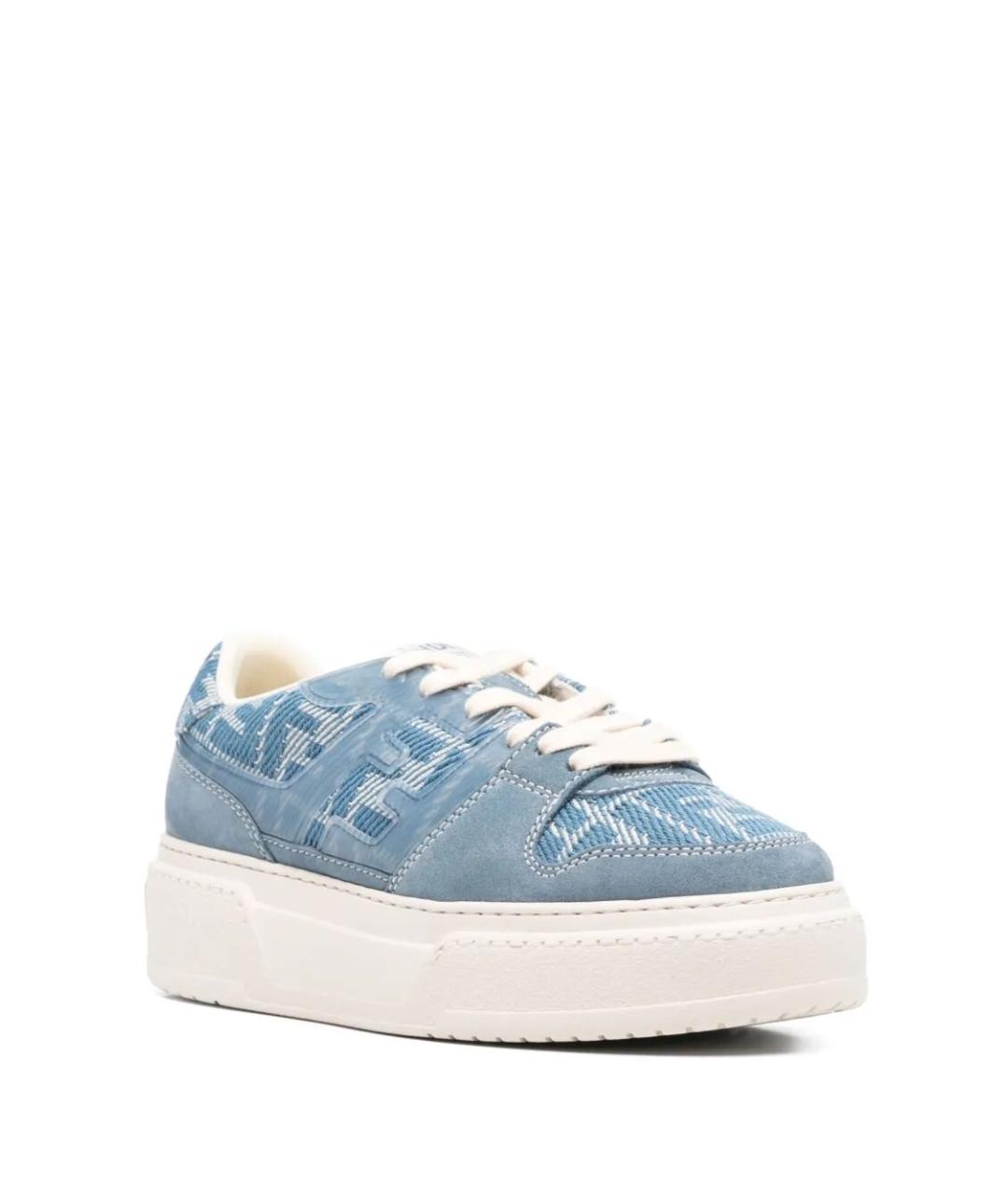 FENDI Голубые текстильные кеды, фото 2