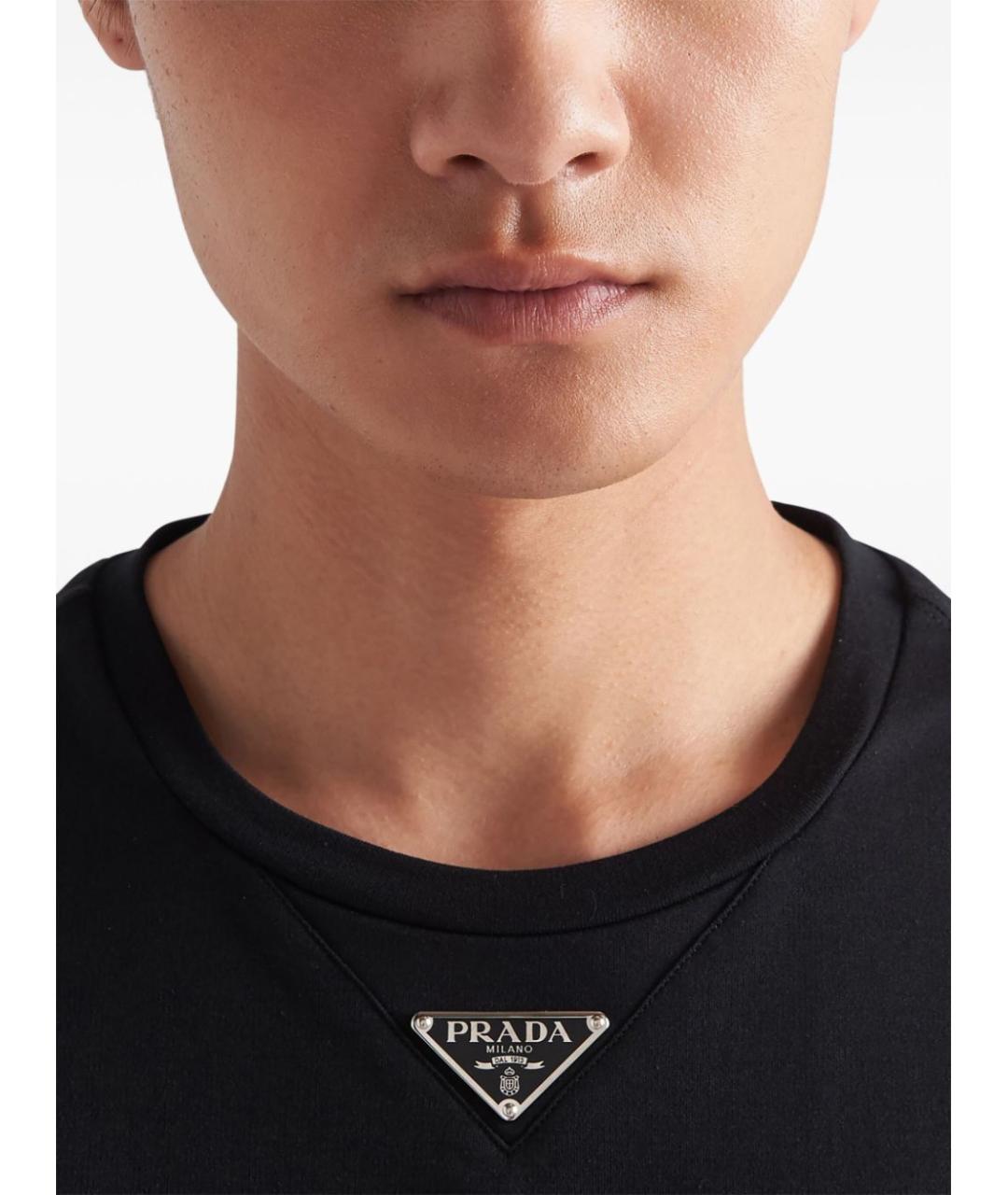 PRADA Черная хлопковая футболка, фото 2