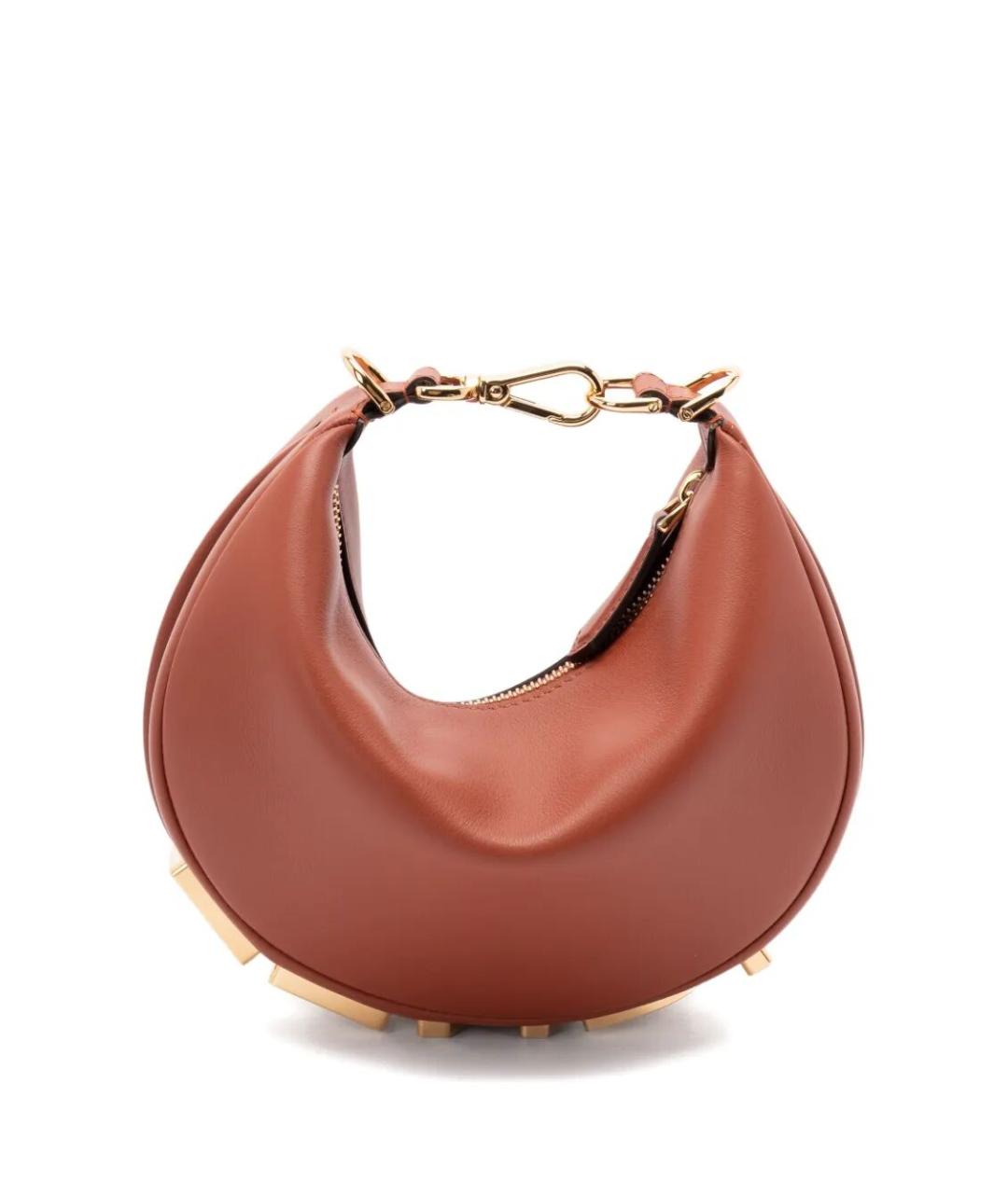 FENDI Коричневая кожаная сумка тоут, фото 4