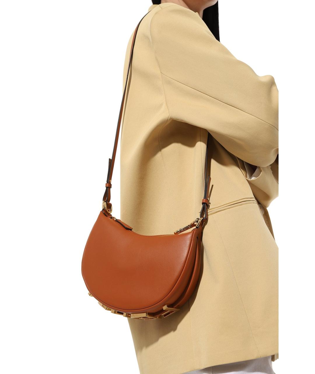 FENDI Коричневая кожаная сумка тоут, фото 6