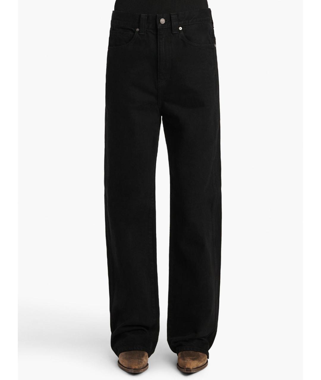 KHAITE Черные хлопковые прямые джинсы, фото 3