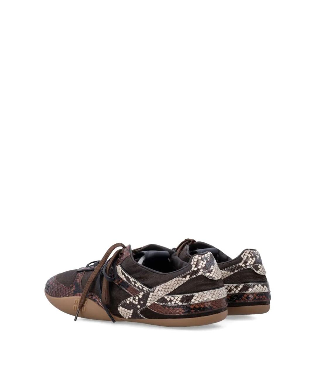 MIU MIU Коричневые текстильные кроссовки, фото 4