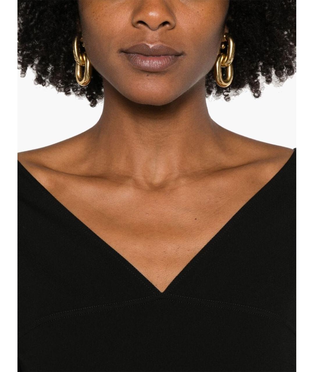 FENDI Черное вискозное повседневное платье, фото 4