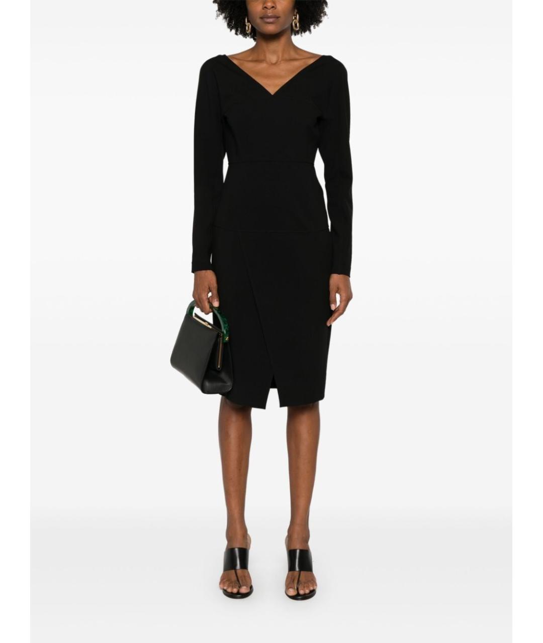 FENDI Черное вискозное повседневное платье, фото 2