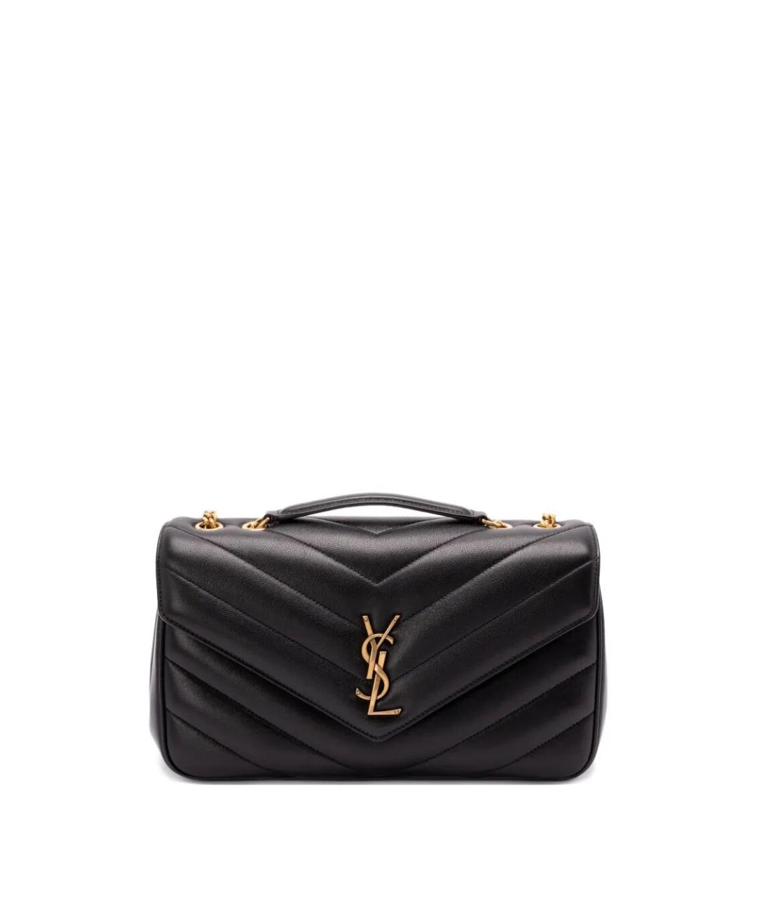 SAINT LAURENT Черная кожаная сумка через плечо, фото 1