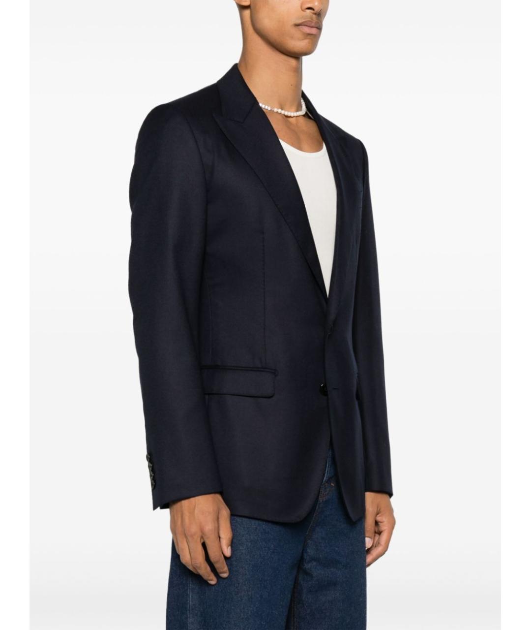 DOLCE&GABBANA Темно-синий шерстяной пиджак, фото 2