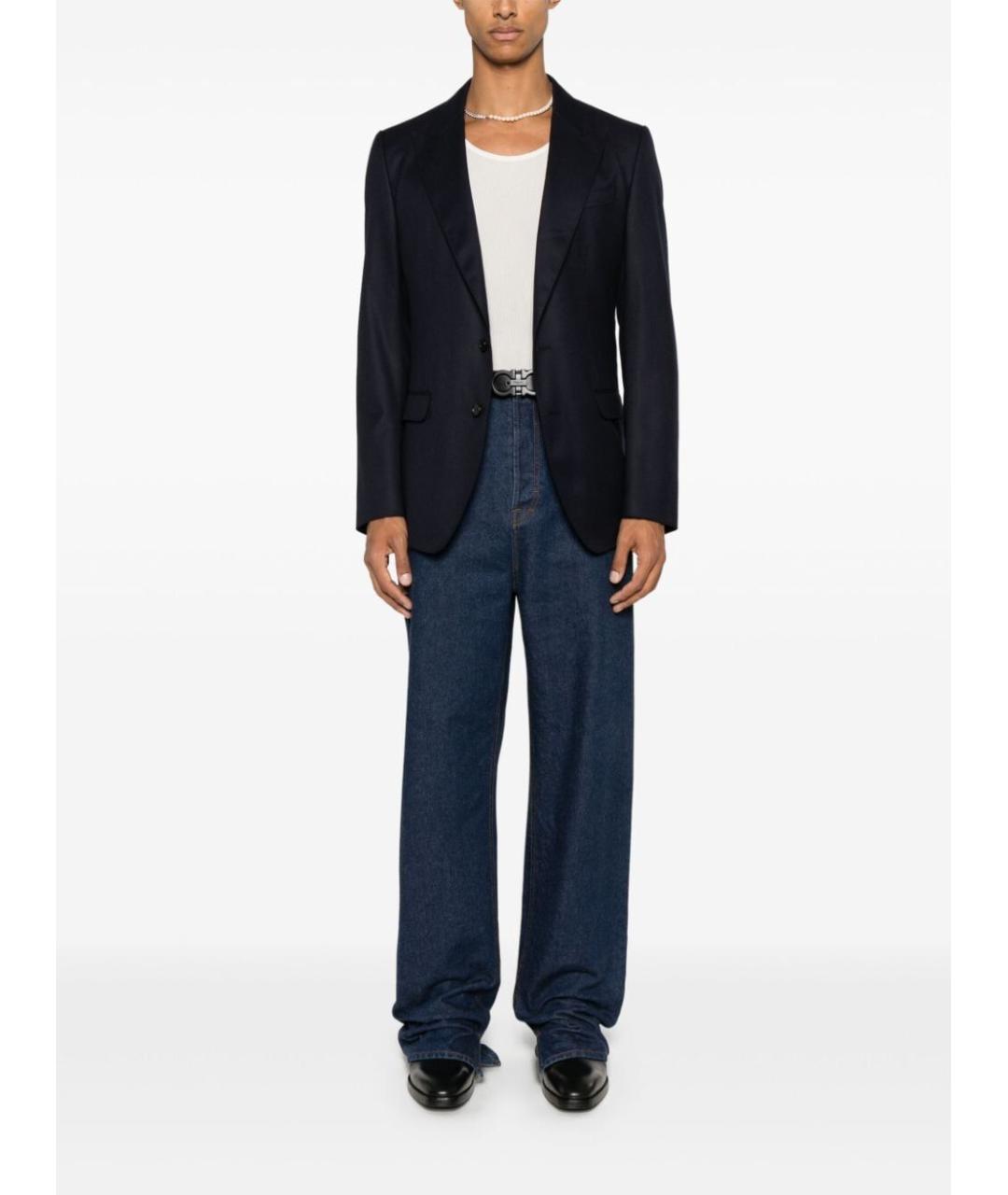 DOLCE&GABBANA Темно-синий шерстяной пиджак, фото 3