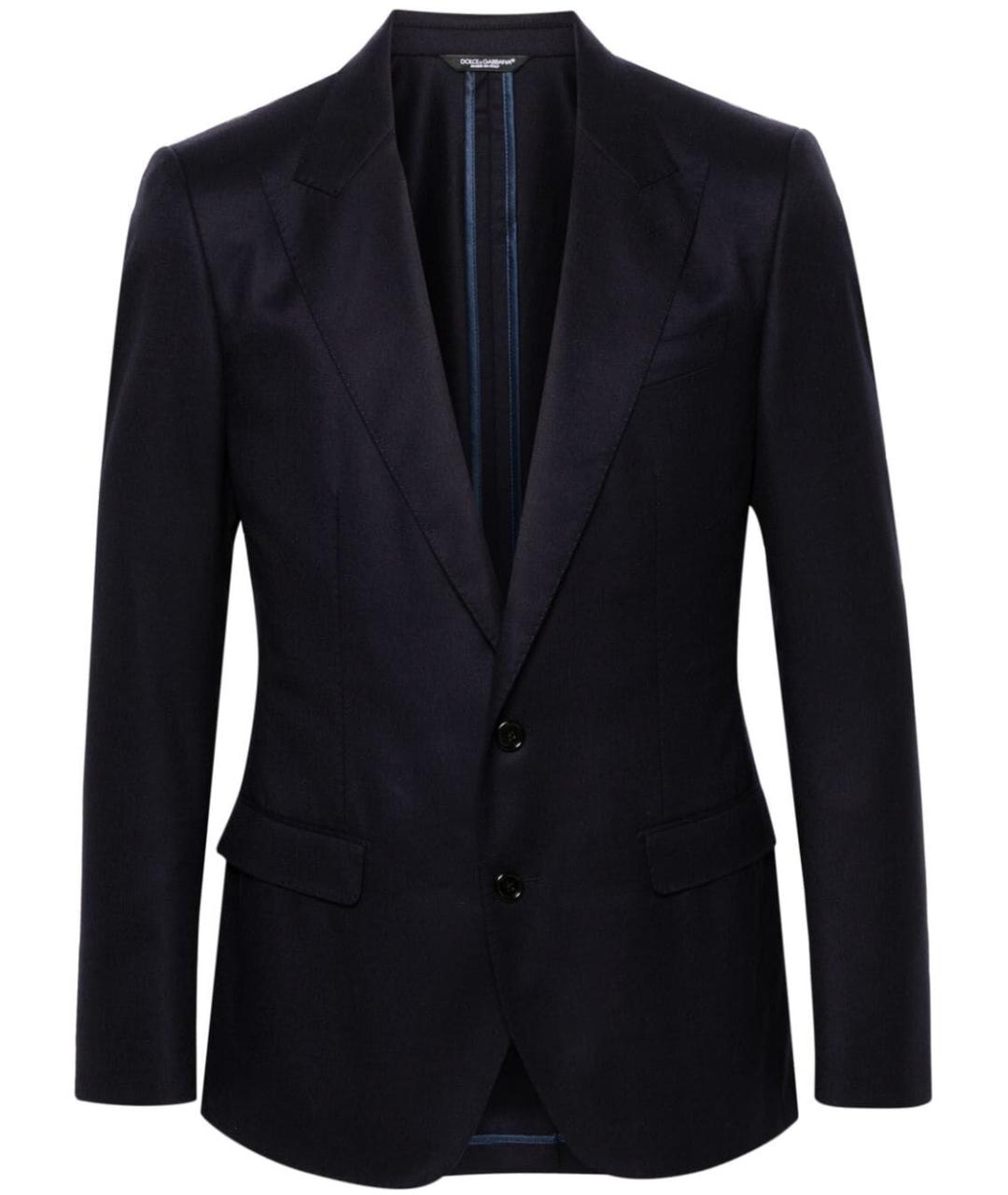 DOLCE&GABBANA Темно-синий шерстяной пиджак, фото 1